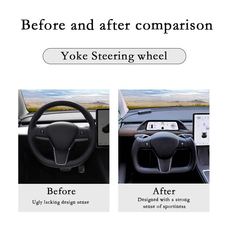 Yoke 350MM For Tesla Model Y model 3  Racing Customized Steering Wheel  2017 2018 2019 2021 2022